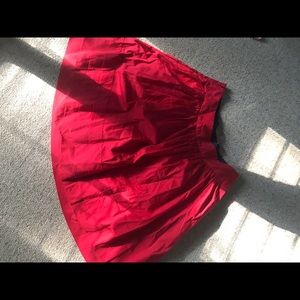 Red mini skirt pleated